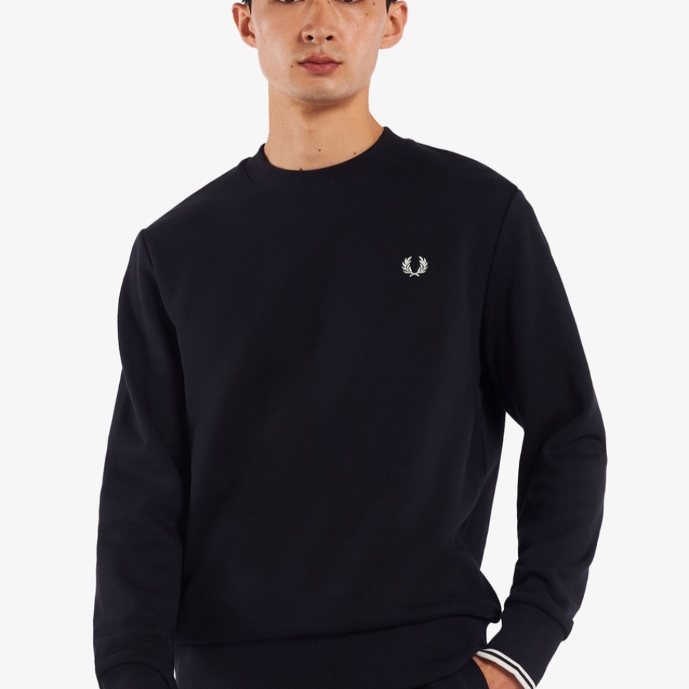 Fred Perry Sweatshirt Navy/White - Size XS - M7535 - MSRP $125 - NWT  -50% OFF